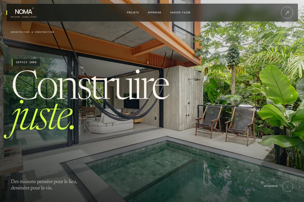 Aperçu de la démonstration de site NOMA, habitat modulaire